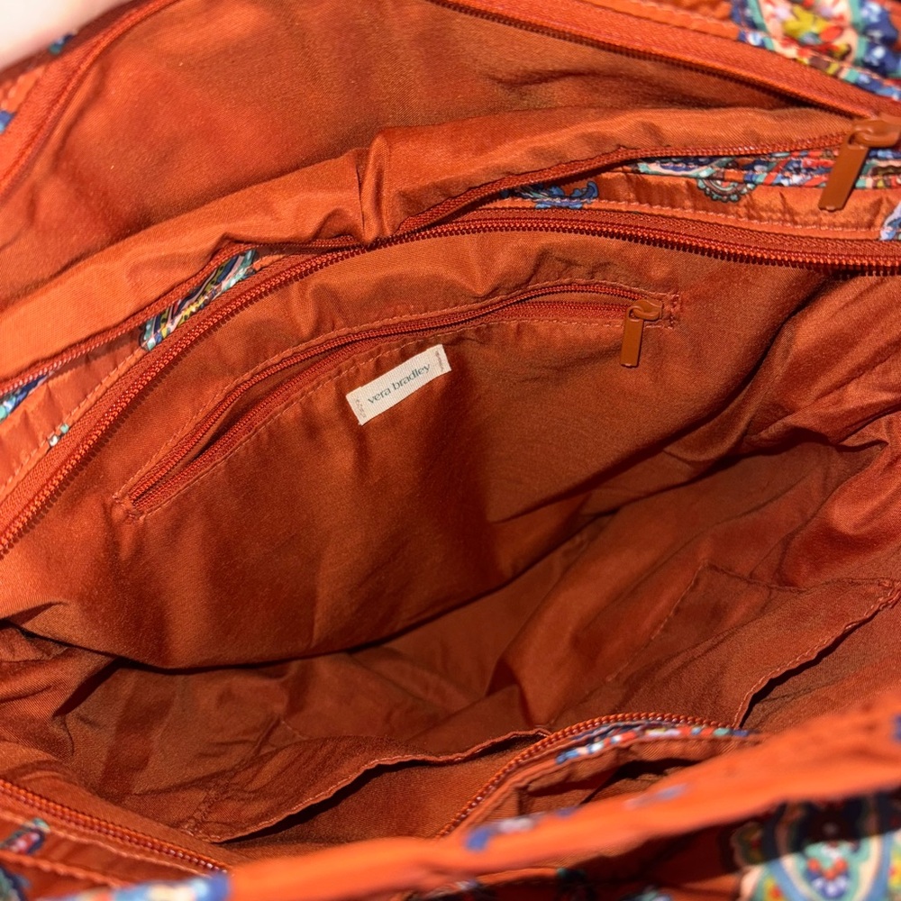 Vera Bradley Orange Small North South Tote Bag NEW WITH TAGS - Picture 5 of 8